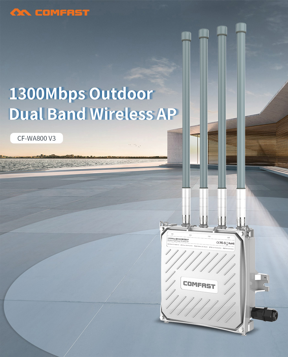 COMFAST CF-WA800 V3 1300Mbps Outdoor WiFi Wireless Base Station Signal Amplifier Repeater